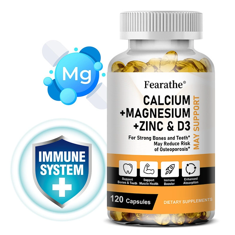 Calcium Magnesium Zinc Capsules with Vitamind3 for Strong Bones & Teeth|Heart, Nerve & Immune Function Support 30 60 120pcs untuk Tulang & Gigi yang Kuat, Fungsi Jantung, Saraf & Kekebalan Tubuh