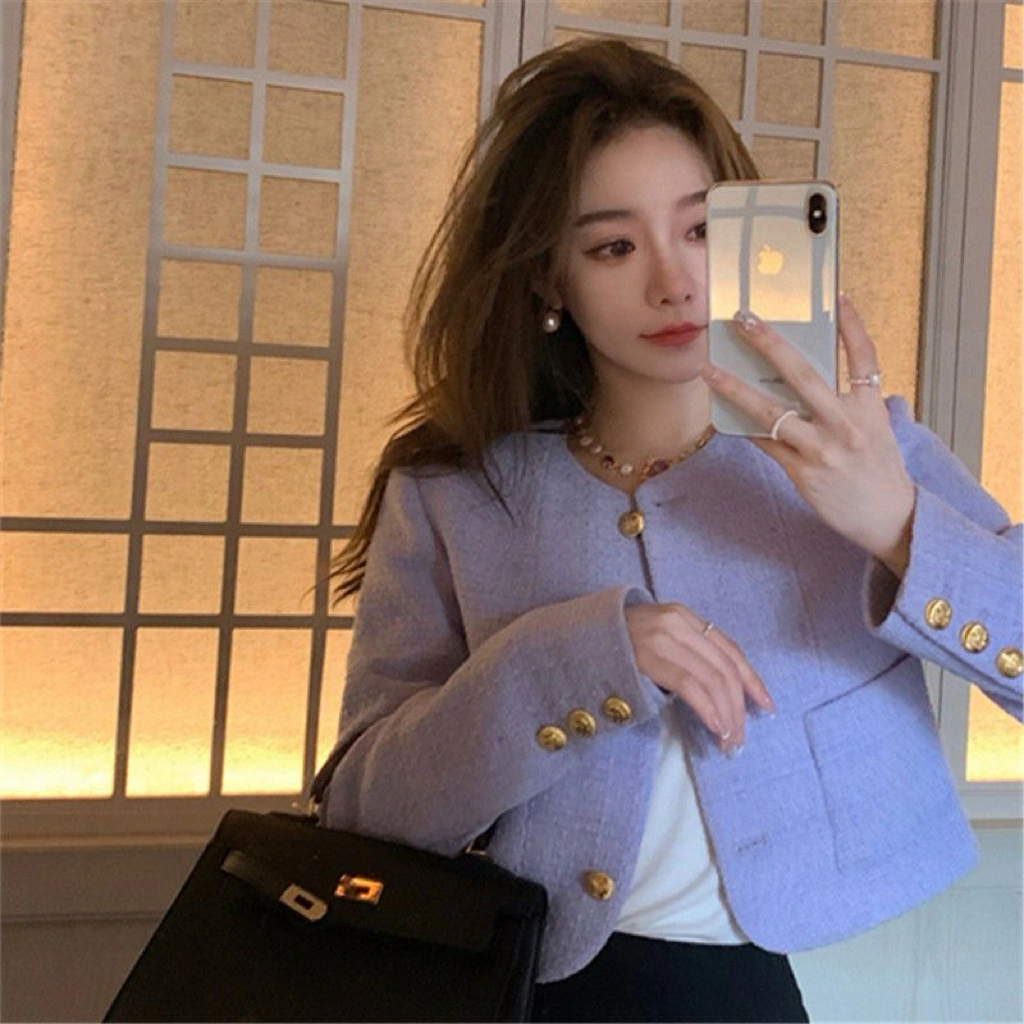 Blazer Tweed Wanita Korean Style / Crop Top Office Wear / Outerwear Pendek / Atasan Wanita / Korean Outfit M644