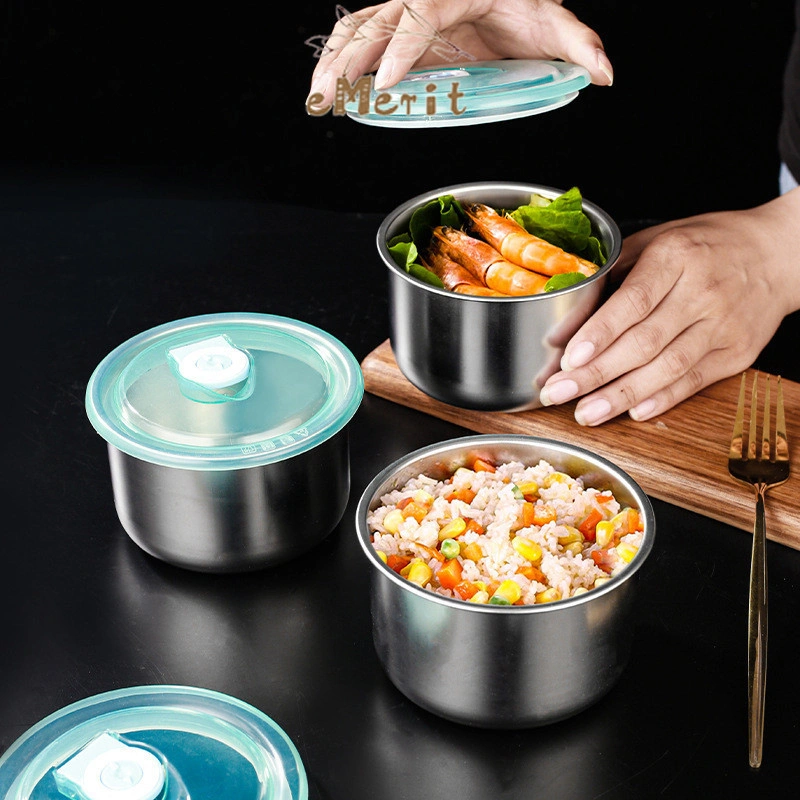 Wadah Makanana Toples Sayur Makanana Kotak Bekal Stainless MultIfungsi Dengan Tutup