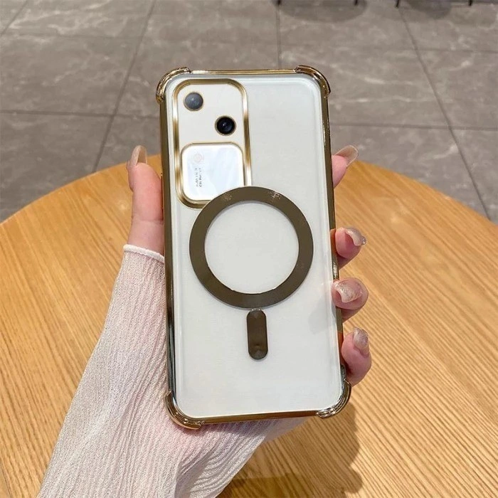 Soft Case Vivo V50 5G / V50 Lite / V60 5G / V40 Lite 5G / V27E 4G / Y29 4G / V30 5G / V40 5G / V27 5G / V29 5G / V29E 5G / Y19S 4G Soft Case MagSafe magnet wireless plating Casing Cover
