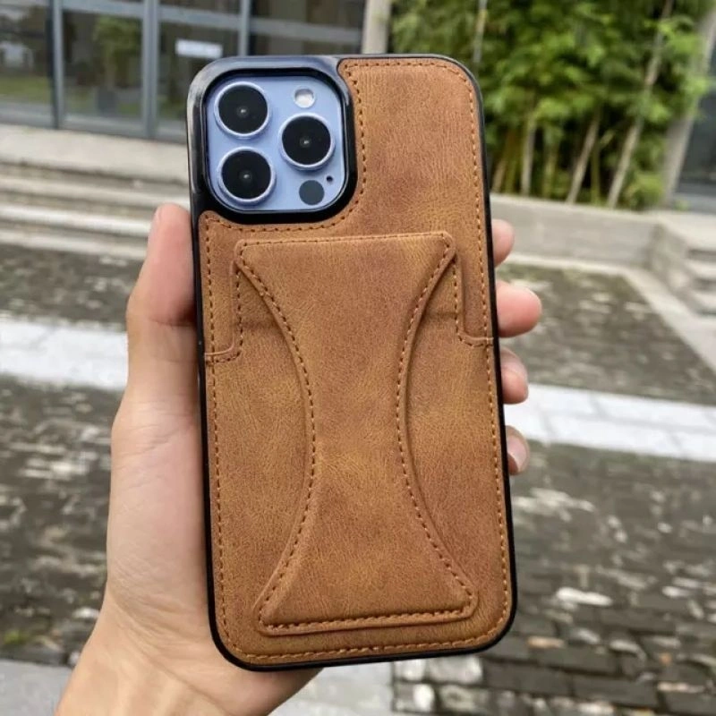 IPHONE X XS / XS MAX / XR / 7 8 / 7 plus / 8 Plus + SOFT CASE COVER CASING SARUNG KULIT LEATHER STAND METAL MAGNET HOLDER TEMPAT SLOT KARTU BUMPER ANTI-FALL MEWAH