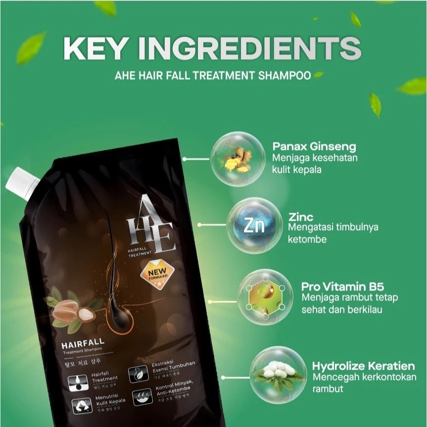 [ BPOM ] AHE Hair Fall Treatment Shampoo Refill 300 ML | Shampoo Rambut Rontok Dan Anti Ketombe asli terlaris