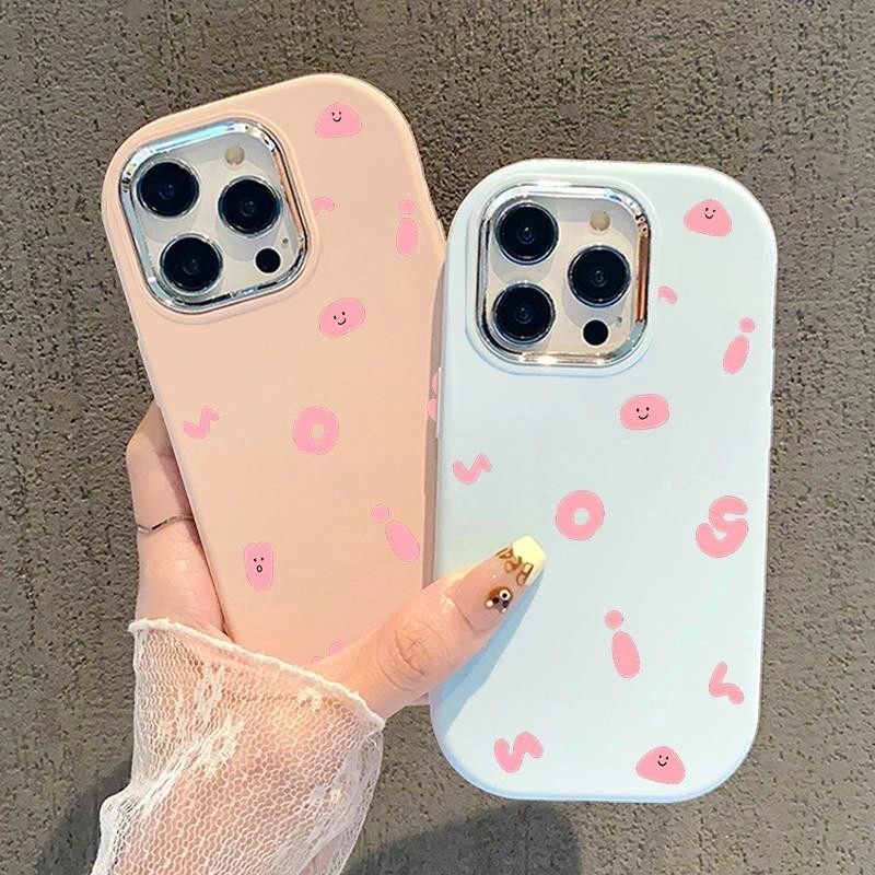 Casing Ponsel For Realme Note 50 Narzo 20 Narzo 20A Narzo 30 5G Narzo 30A Narzo 50 5G Narzo 50A Prime Narzo N53 Narzo N55 GT Master Case Oval Plating Lens Artistic Smiling Face Silicone Hp