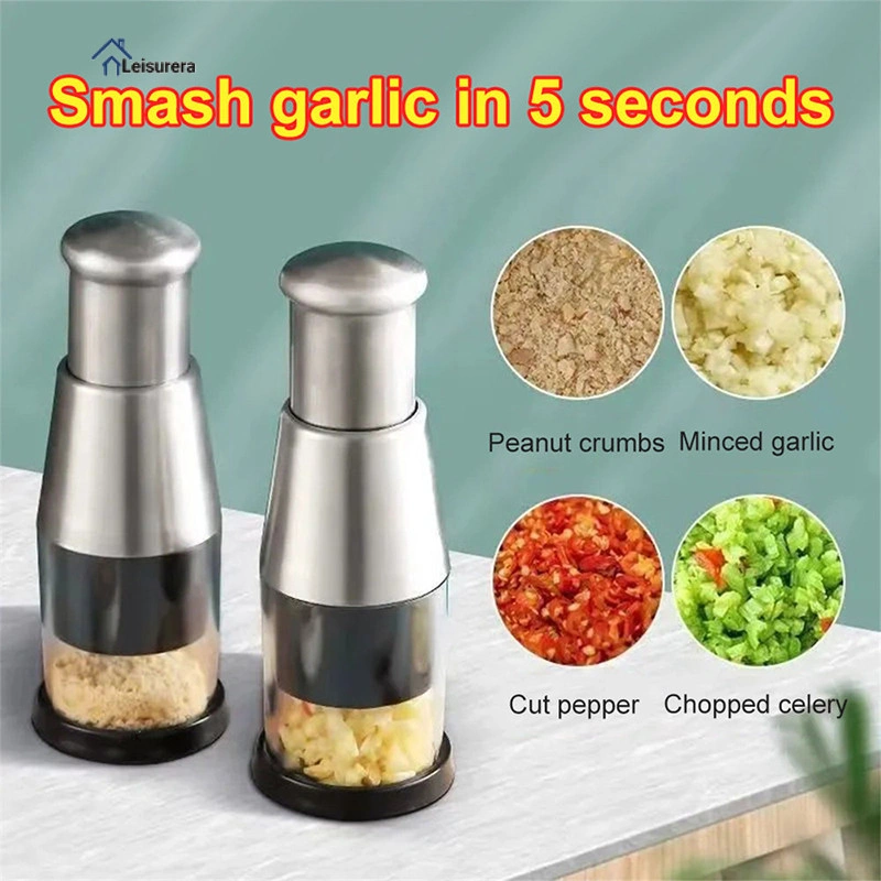 3s Fast Food Chopper Pemotong Bawang Putih Multifungsi/Pisau Pat Alat Pemotong Sayuran Multifungsi/Pisau Pat Manual leisurera