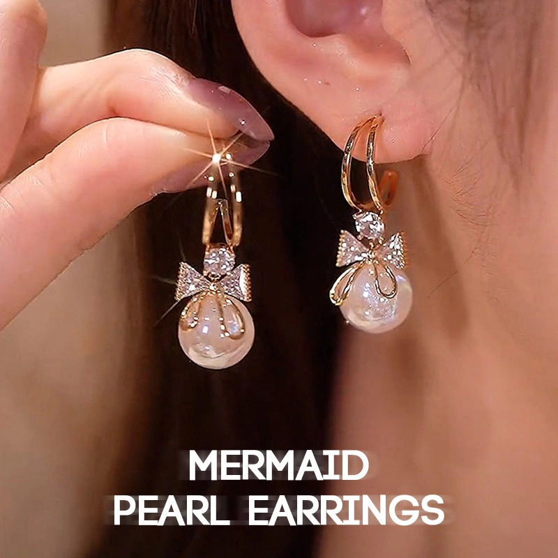 Ginmme Anting Gaya Minimalis Prancis Elegan Anting Mutiara Putri Duyung Perak 925