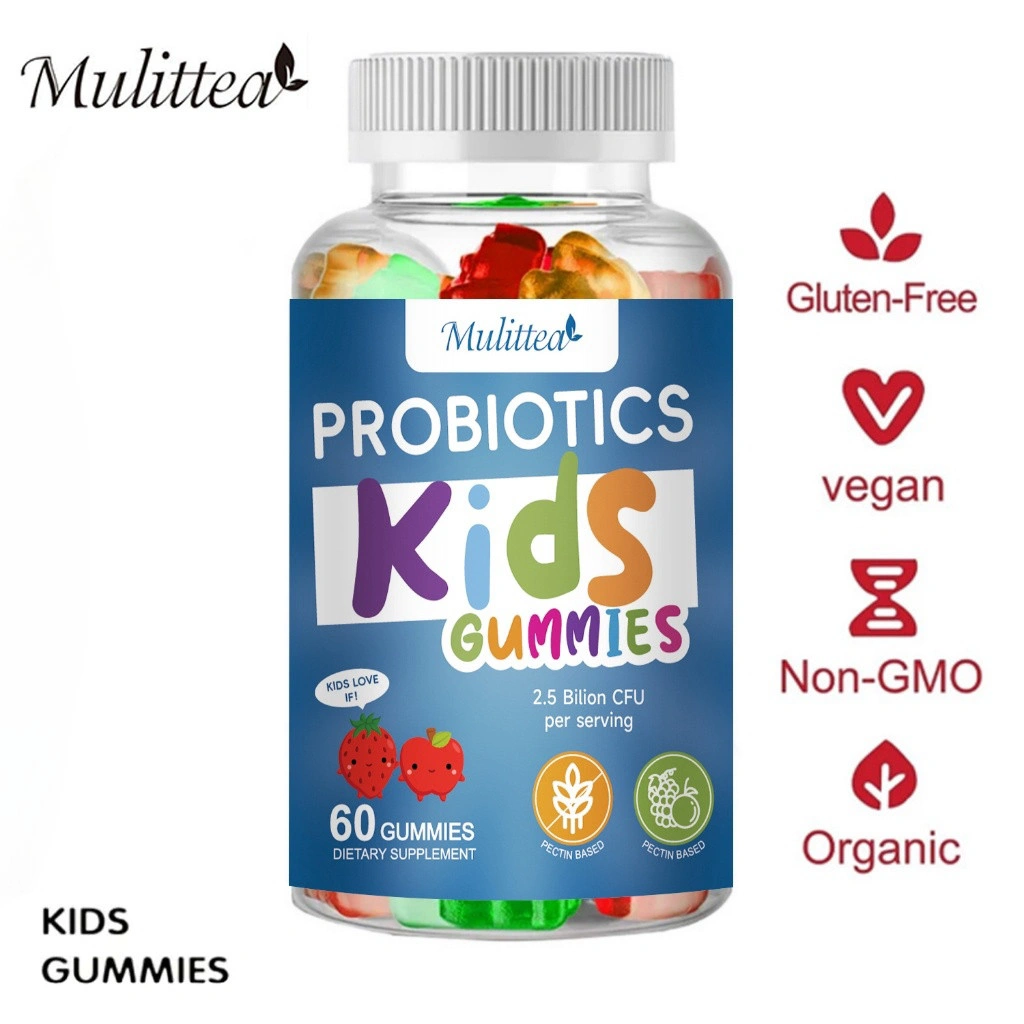 Mulittea Probiotic Veggie Fiber Vitamin C Gummies for Kids Promotes Digestive Balance Reduce Bloating and Constipation 60pcs Permen Karet Vitamin C Serat Sayuran Probiotik untuk Anakanak Meningkatkan Keseimbangan Pencernaan