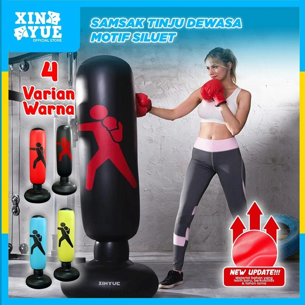 Xin Yue Standing Boxing Inflatable Samsak Tinju 150CM Banyak tanda Menghilangkan Stres , Olahraga Fitness & Gym