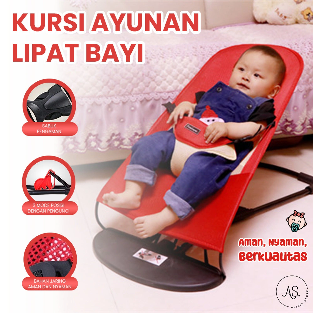 AS Kursi Ayunan Bayi Lipat Bayi Bouncer Tempat Tidur Bayi Goyang