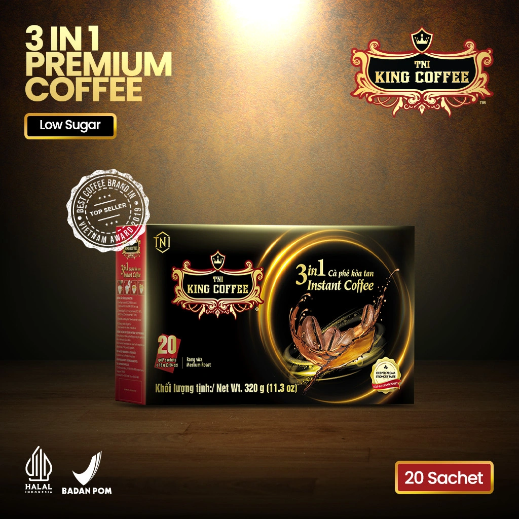 KOPI INSTAN IMPORT VIETNAM TRUNG NGUYEN KING COFFEE - 3 IN 1 ISI 20 STIK