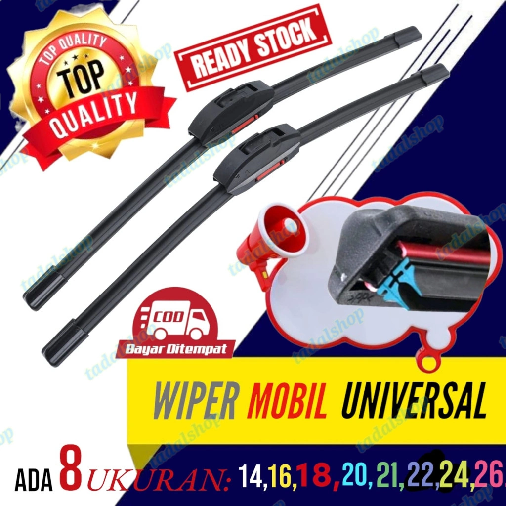 wiper mobil double universal/wiper mobil dua karet/wiper mobil universal