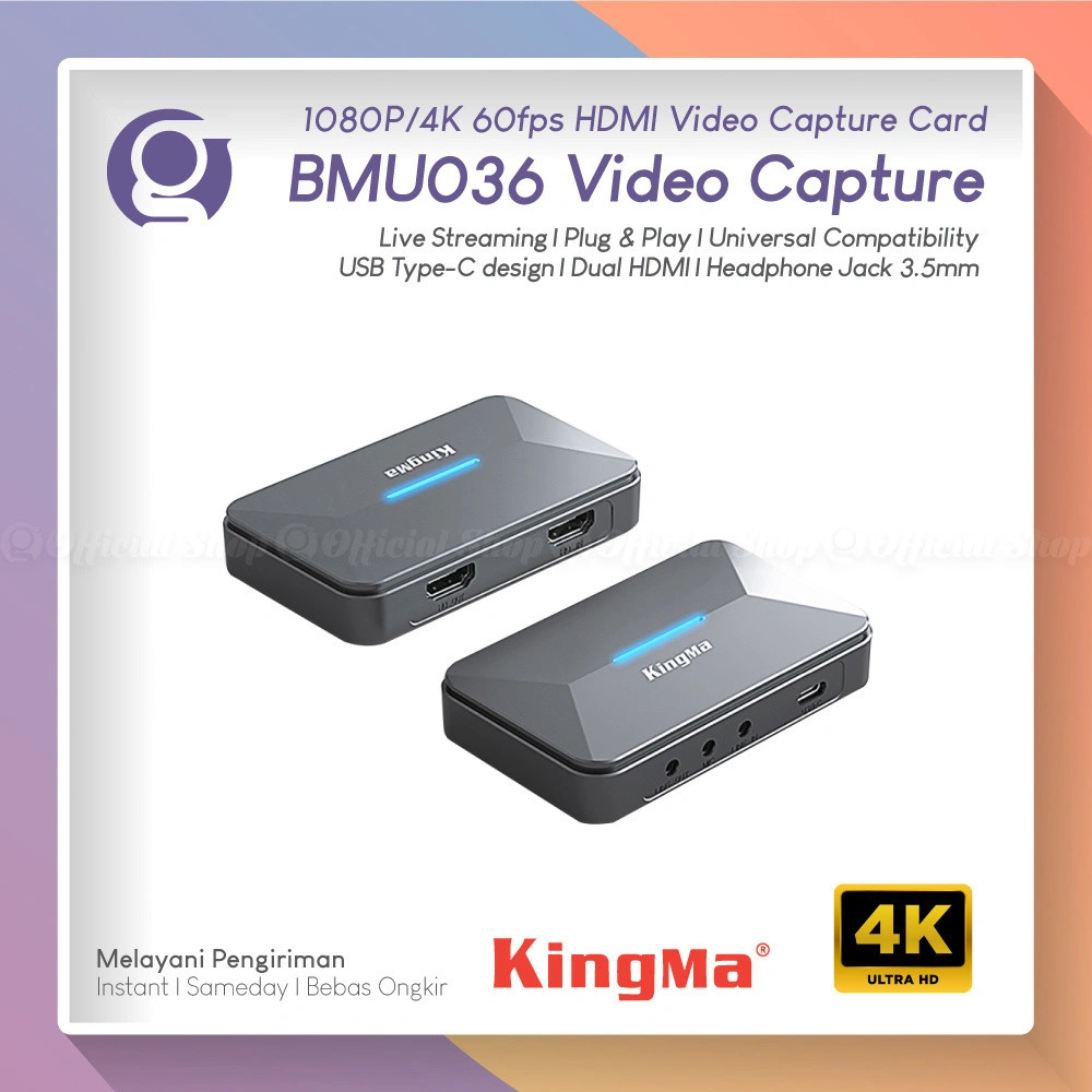 KingMa BMU036 Video Capture Card 4K 1080P 60fps HDMI USB 3.0 for Record Live Streaming / Gaming