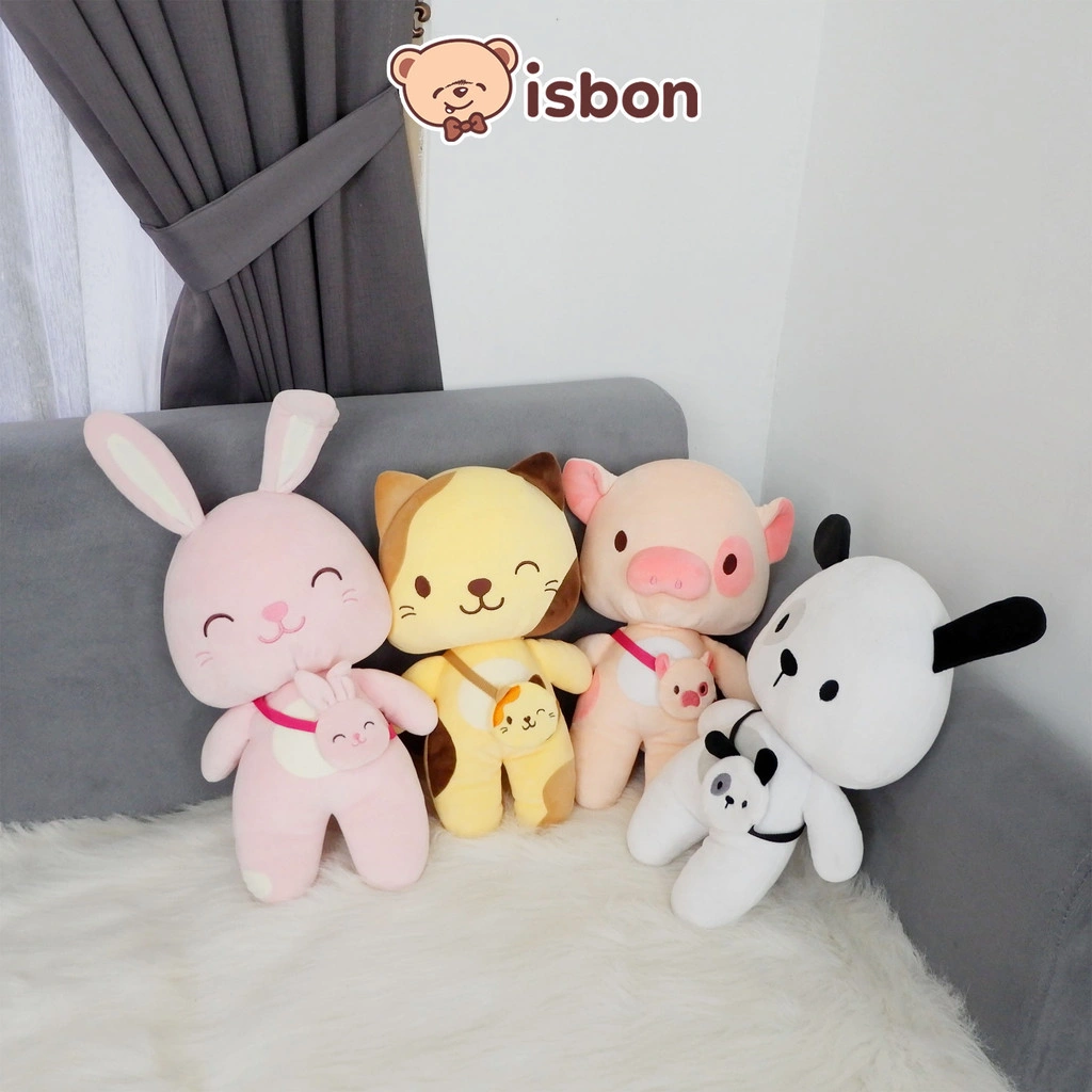 ISTANA BONEKA LITTLE FRIENDS 12INCH with Bag Imut Lucu Lembut Cat Rabbit Mainan Anak