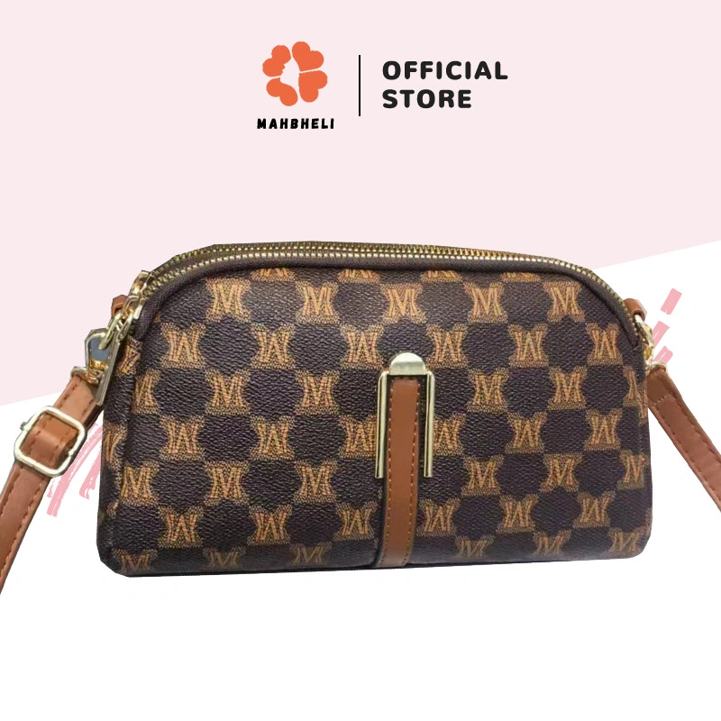 MAHBHELI.ya Tas Selempang Kulit Wanita Dompet Hp Cewek Rantai Luxury Mini Bag Tas Buat HP Dan Dompet Wanita