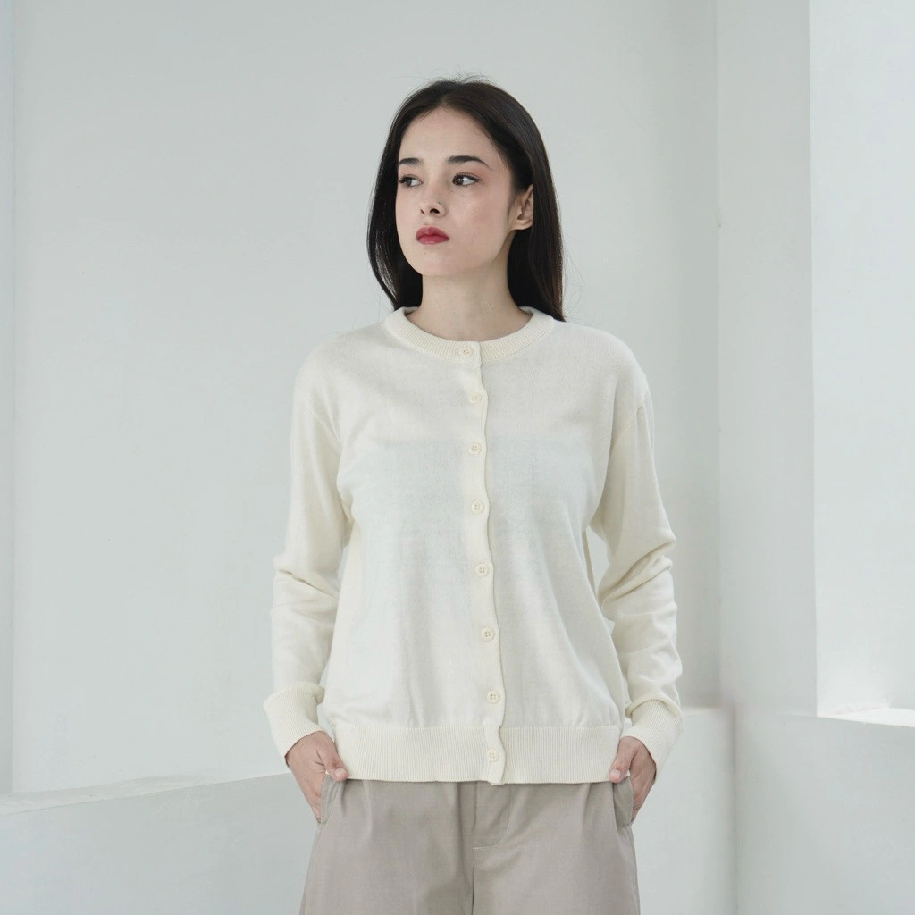 Basic Knit Cotton Cardigan | Cardigan Rajut Basic Cotton Murah | Outer Wanita Casual Simple Lengan Panjang