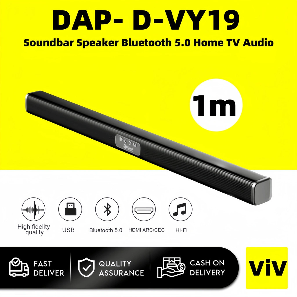 Soundbar DAP Speaker Bluetooth 5.0 Home TV Audio D-VY19 - 1 meter - Garansi 1 Tahun