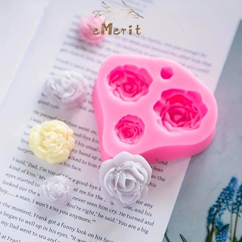 Cetakan Silikon Bunga Mawar 4 Rose Silicone Mould  Puding Jelly Coklat Dekorasi Kue Keri
