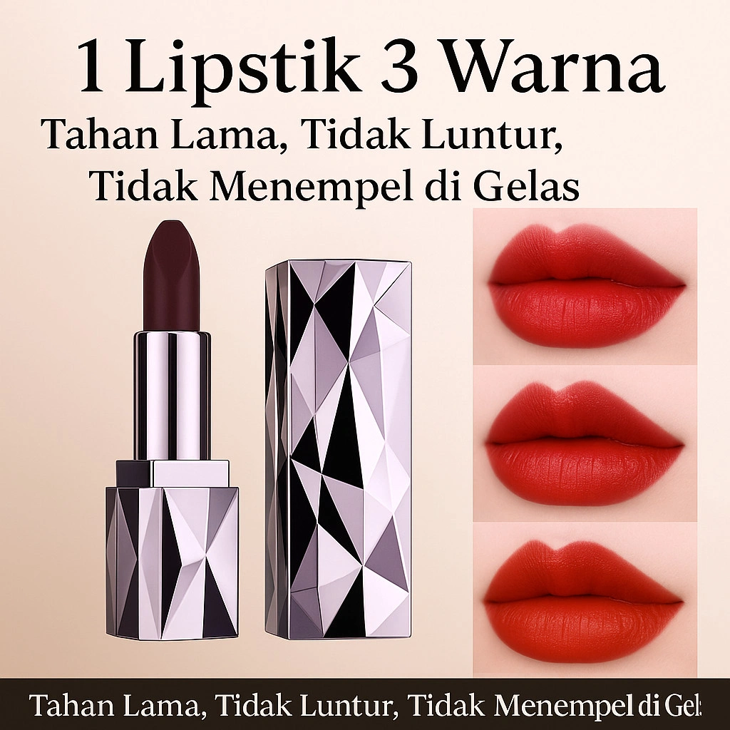 Lipstik Queen’s Wand 3 Warna – Tidak Luntur | Melembapkan | Tidak Transfer | Tahan Lama