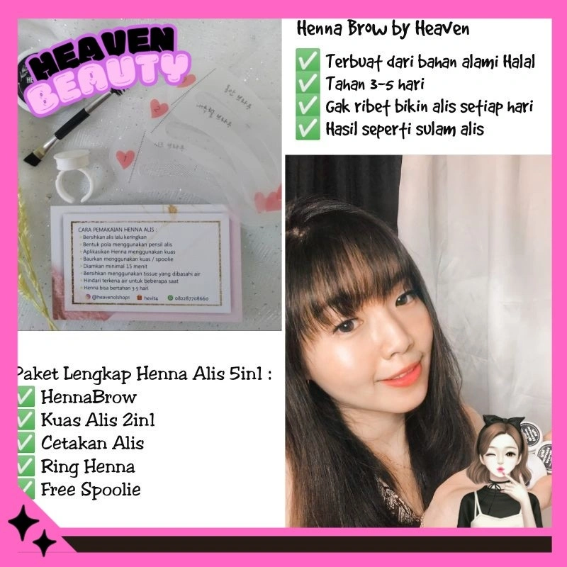 Henna Alis Bow Gel Halal Tahan Lama (3-5 Hari) FREE Kuas alis [ paket 30k]