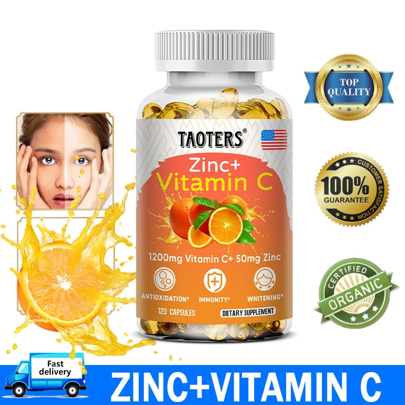Suplemen Vitamin C 1200 mg dengan Zinc - Pemutih Kulit, Penambah Imunitas, Vitalitas - Antioksidan
