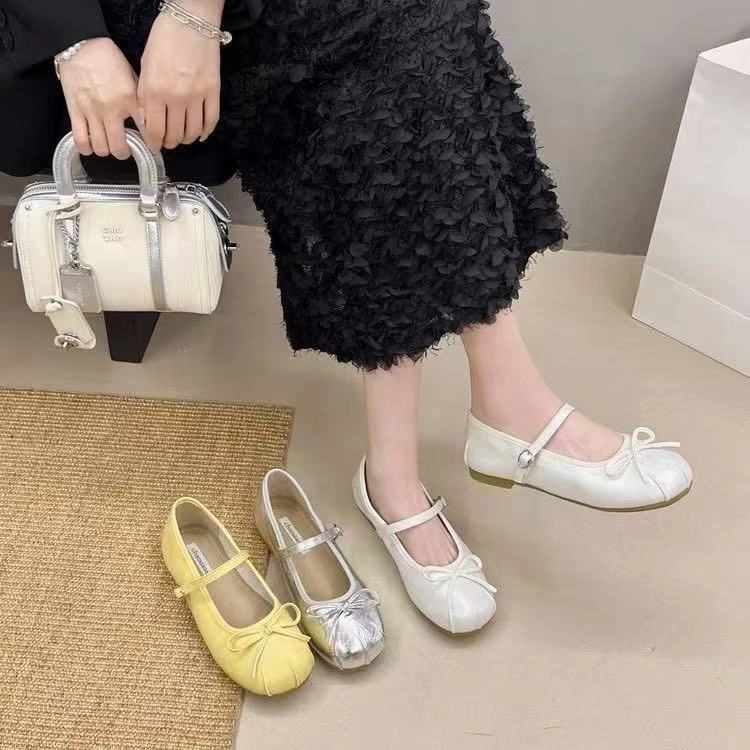 CF 6081 Sandal Wanita Ballet Flats Ballerina Ribbon Adjustable Strap Flatshoes Fashion 1,5cm With Box BISA COD