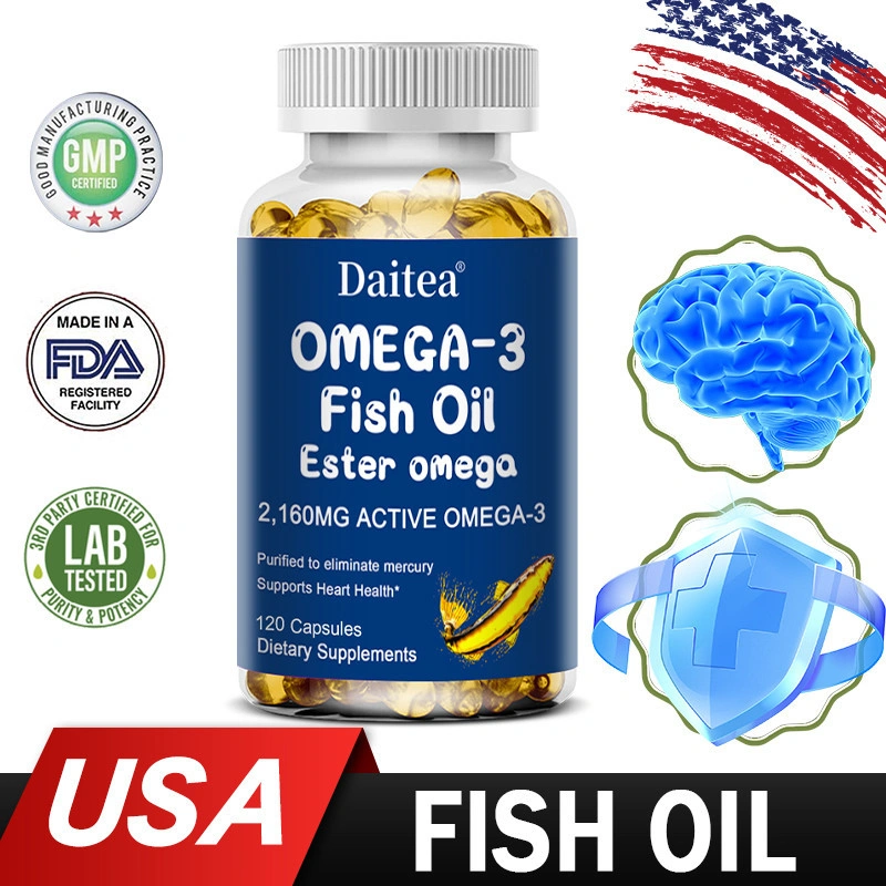 Premium Omega-3 Fish Oil - Promotes Brain Health, Improves Focus, Supports Heart Health, Boosts Immunity
