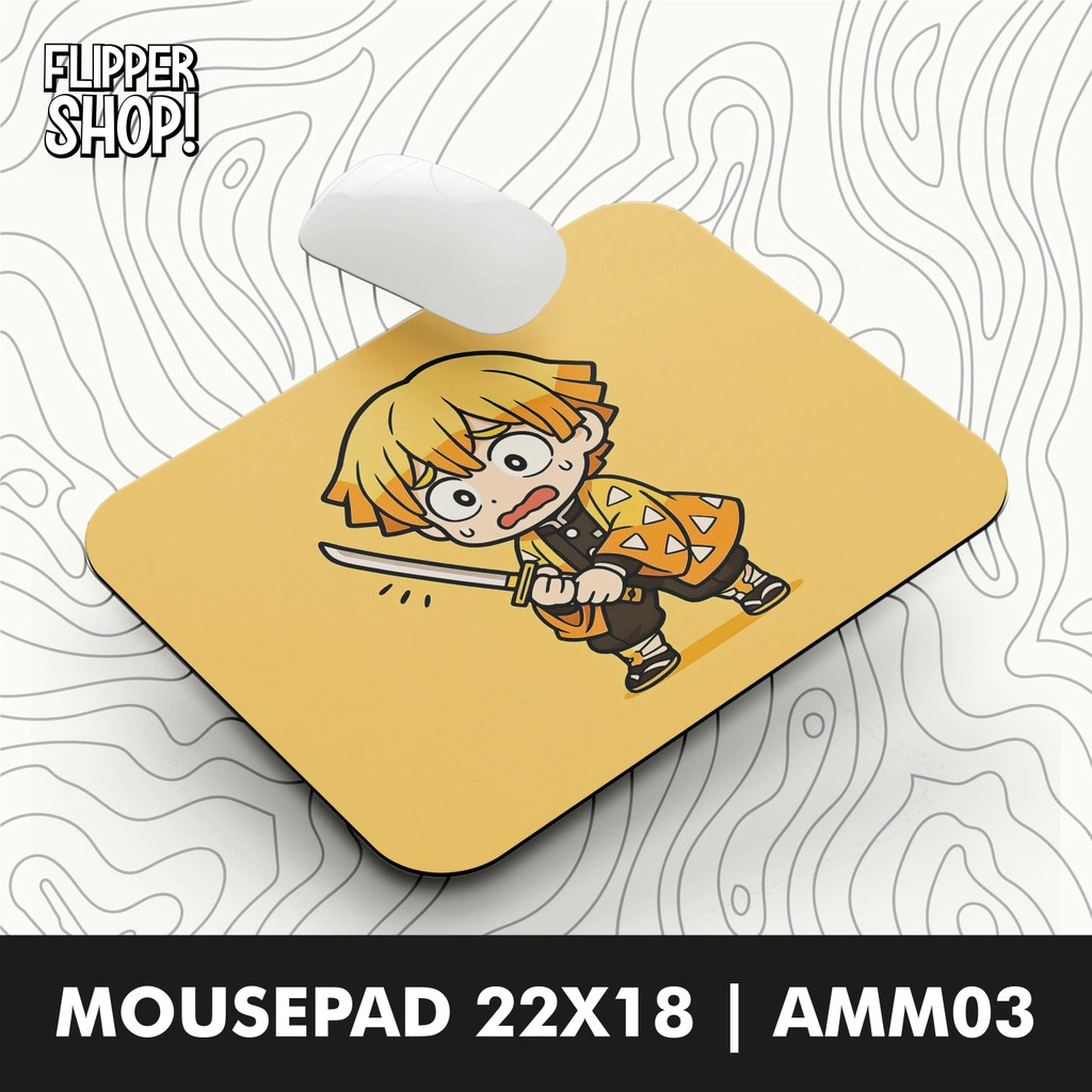 Mousepad Motif Tanjiro/Zenitsu/Nezuko/Inosuke/Giyu Demon Slayer Anime Anti Slip Mouse Pad 22x18