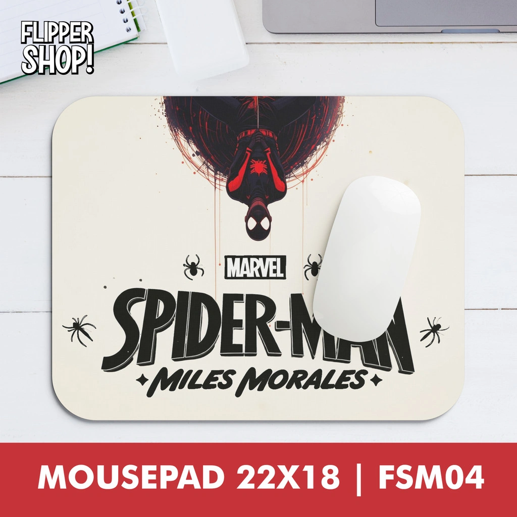 Mousepad Flipper Motif Spiderman Miles Morales Anti Slip Mouse pad Premium 18x22