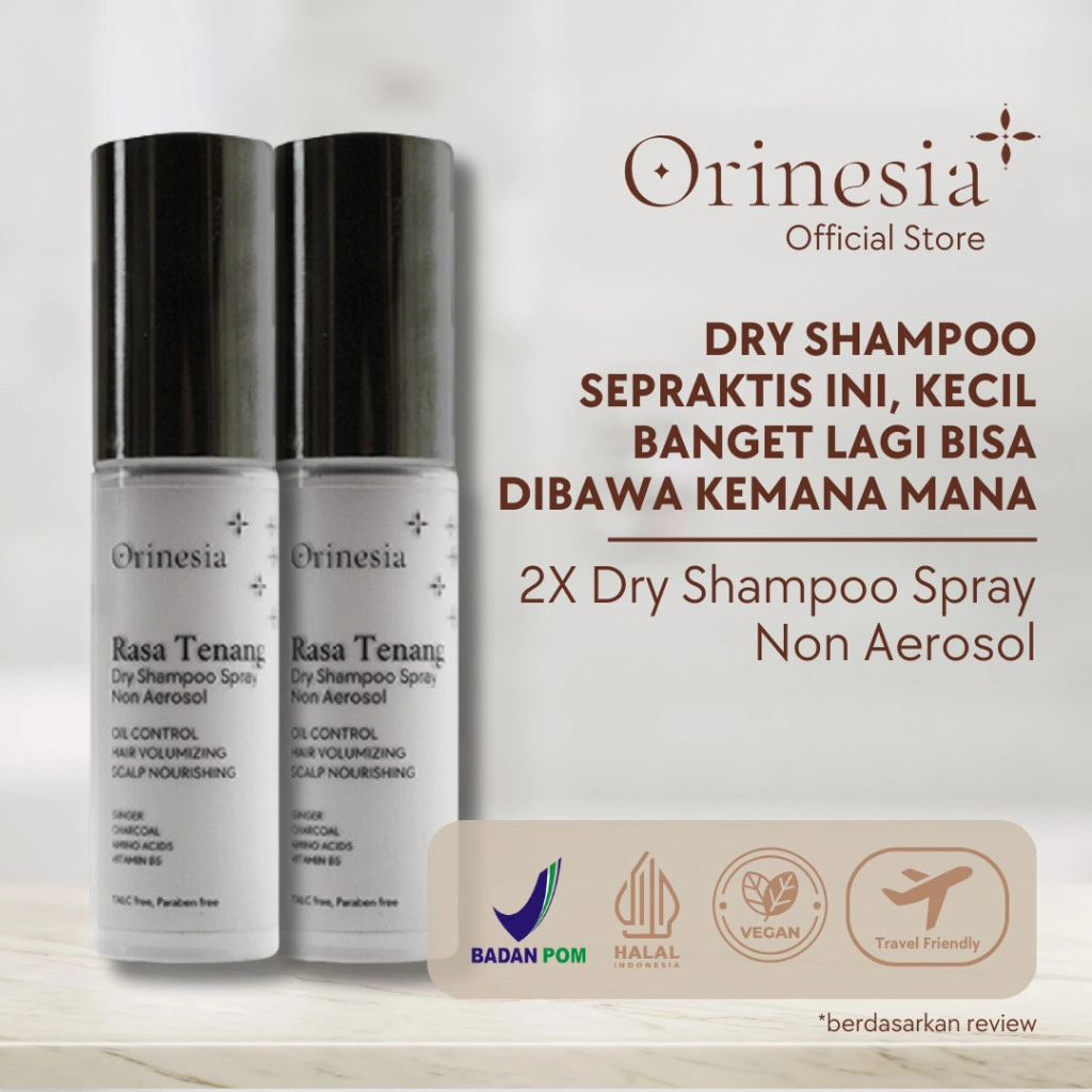 2 X Dry Shampoo Non Aerosol Hair Powder Travel Size Rambut Lepek 32 Gr