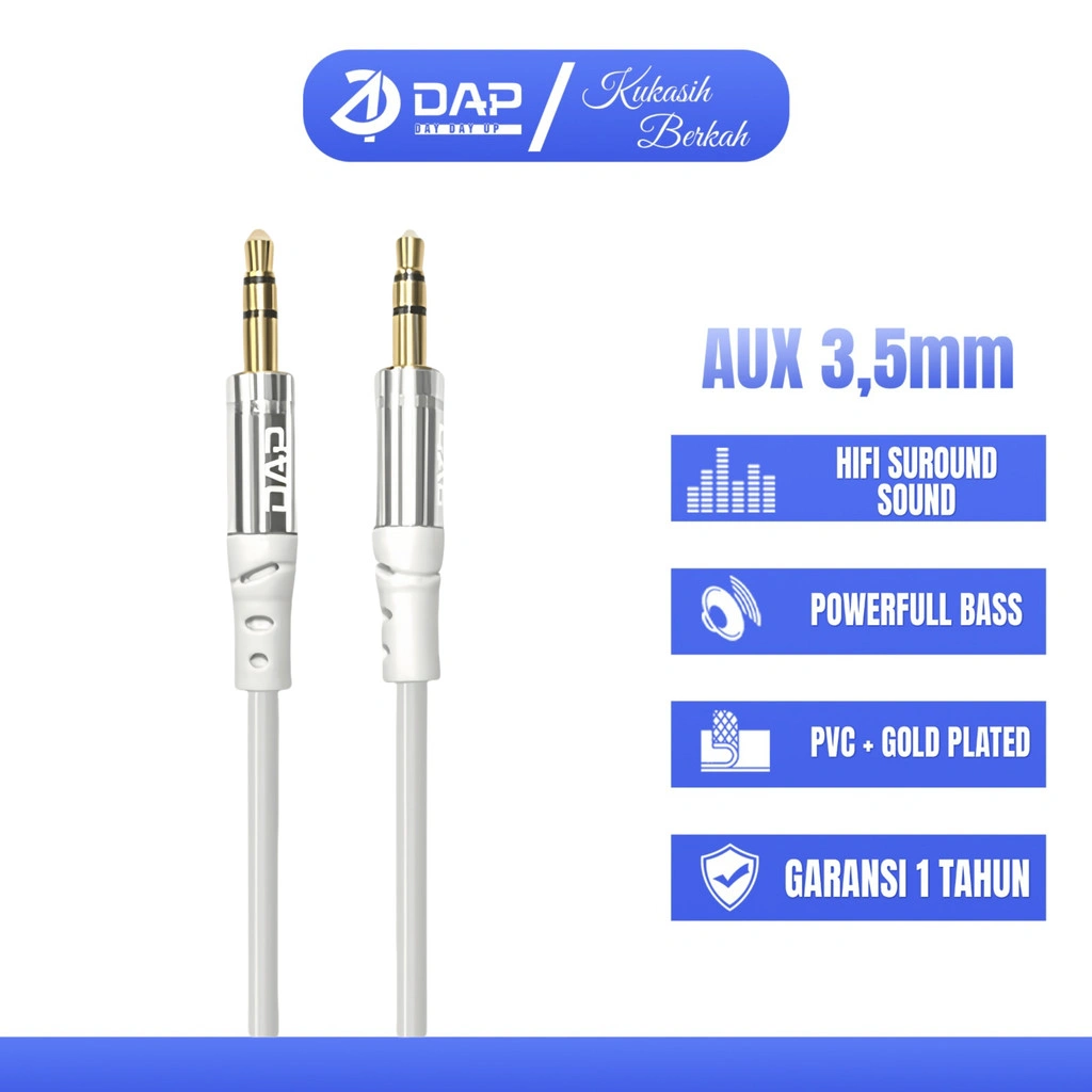 Kabel Audio AUX 3.5mm 120cm Jack to Jack 3.5 mm Original DAP DAU02