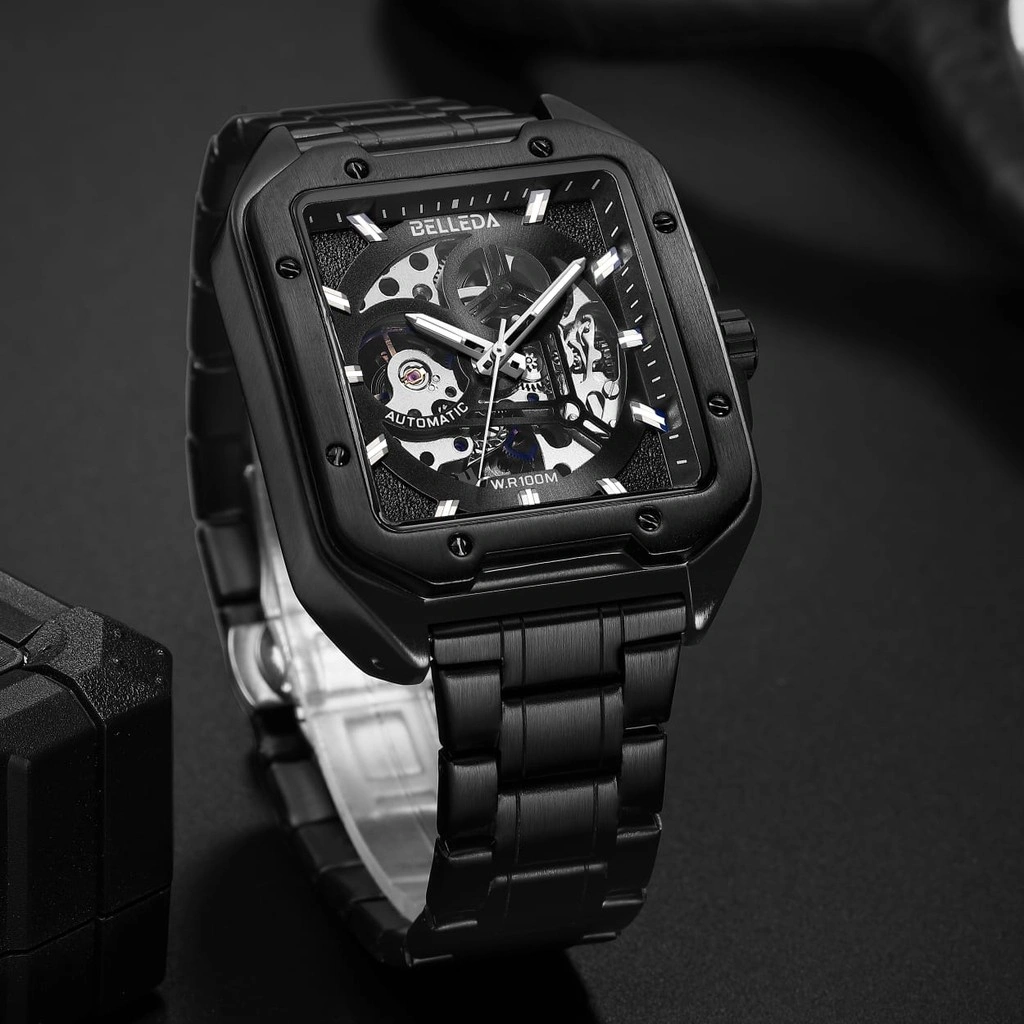 Jam Tangan Pria Belleda 9572 Automatic Rantai Stainless Steel Anti Air 50 Meter Luxury Watches