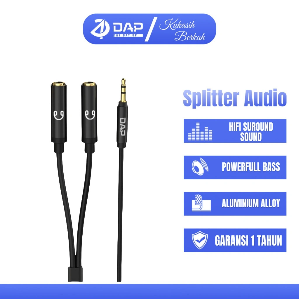 Kabel AUX Splitter 3.5mm Male to 2 Female 3.5mm Audio Original DAP DAU08