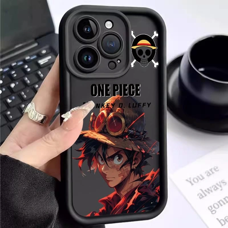 Soft Case For Samsung J6 Plus + Prime J7 Pro A02 A022 A03 Core A10 A7 2018 A750 F Grand J2 Ace J4 J415 M02 M022 M21 2020 2021 M30s On7 2016 Silicon TPU Kartun Monkey D. Luffy Lens Protective Migun