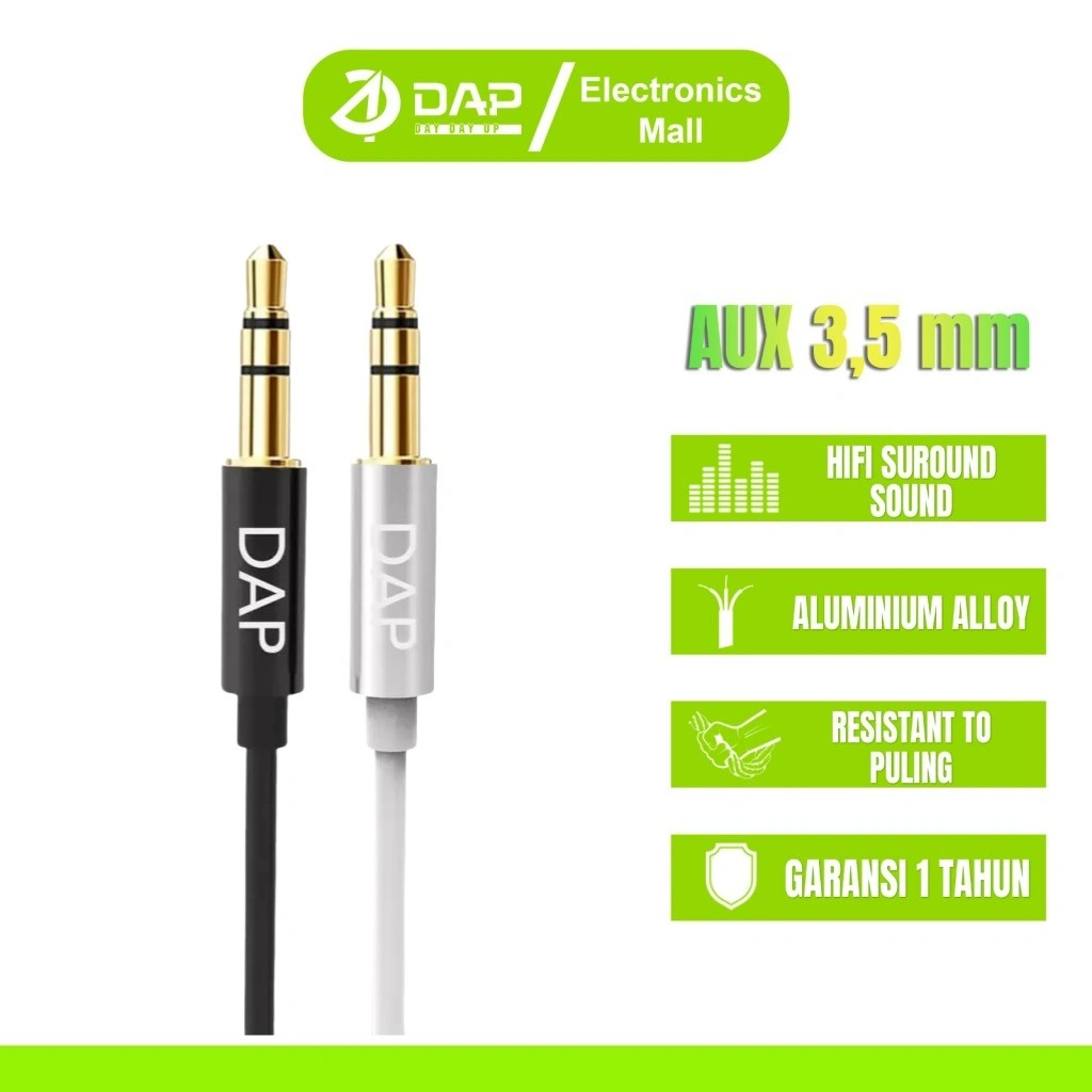 DAP D-AU01 Audio Cable – 3.5mm Aux Jack to 3.5mm, 100cm Length - Garansi 1 Tahun