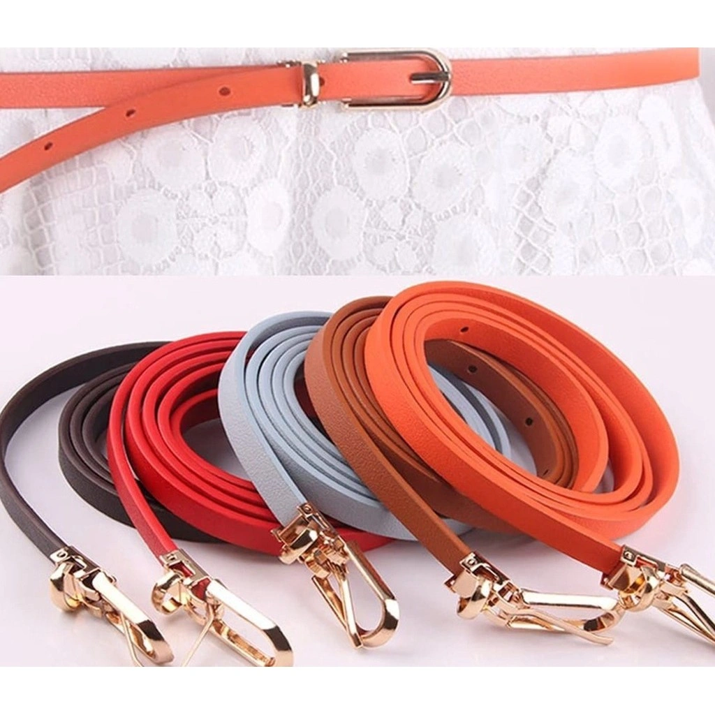 Ikat Pinggang Wanita RIK1124 B70 Sabuk Fashion Wanita Skinny Bahan Kulit PU Gesper Woman belt Keren