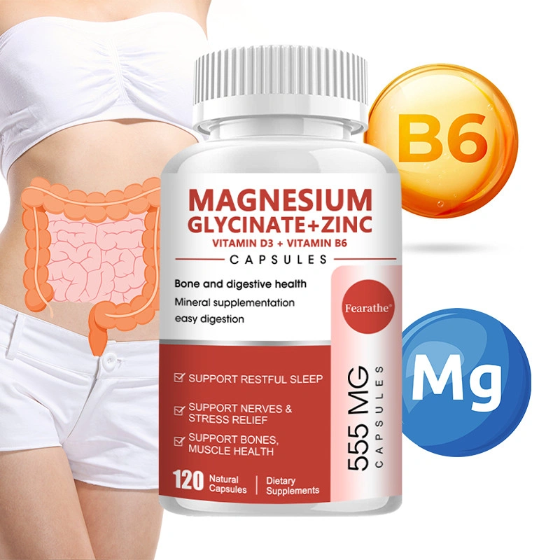 Magnesium Glycinate + Zinc, Vitamin 3, B6 untuk kesehatan tulang dan pencernaan mendukung fungsi saraf, manajemen stres, meningkatkan kualitas tidur