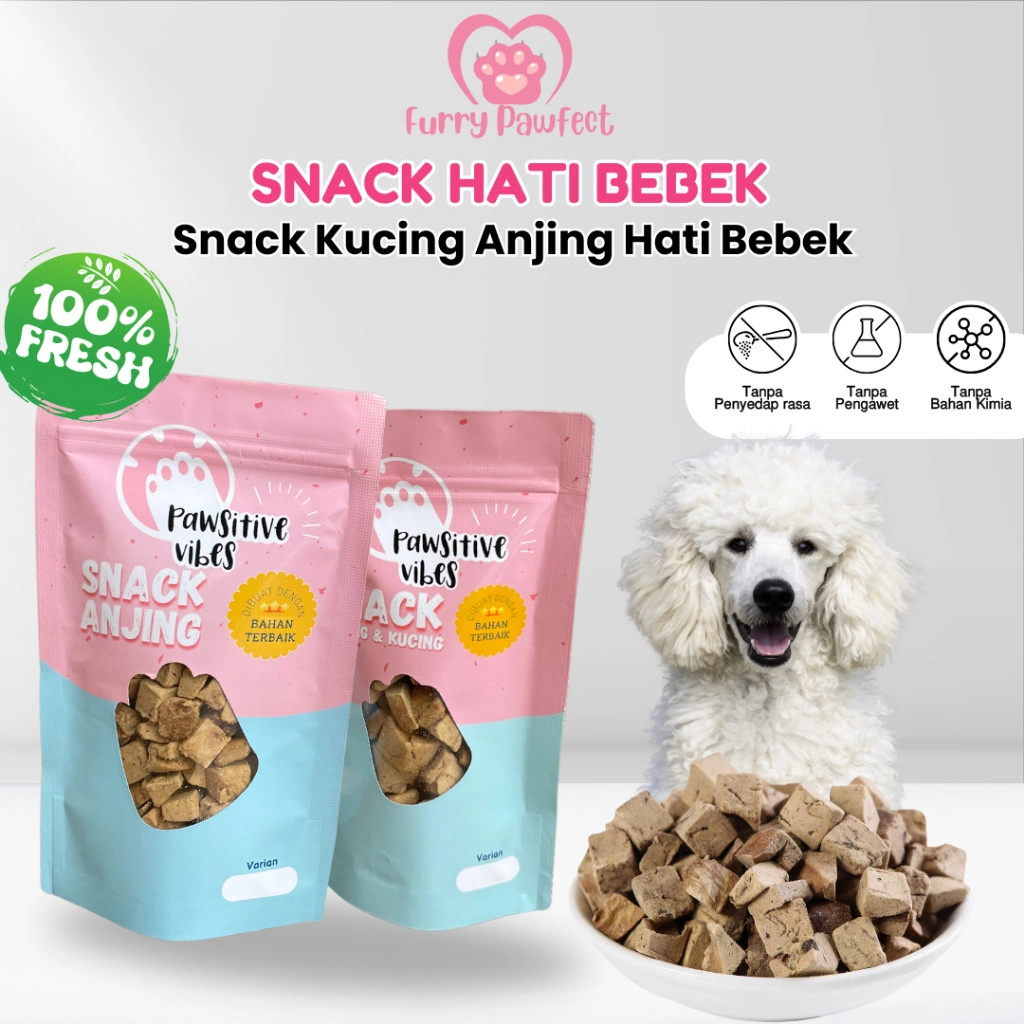 Freeze Dried Duck Liver Bites - Cemilan Anjing Kucing Hati Bebek Bentuk Dadu - Dog Cat Snack Duck Liver -Snack Hati Bebek Freeze - Training Treats - Camilan Anjing Kucing Hati Bebek Kering - Dog Snack Anjing Puppy