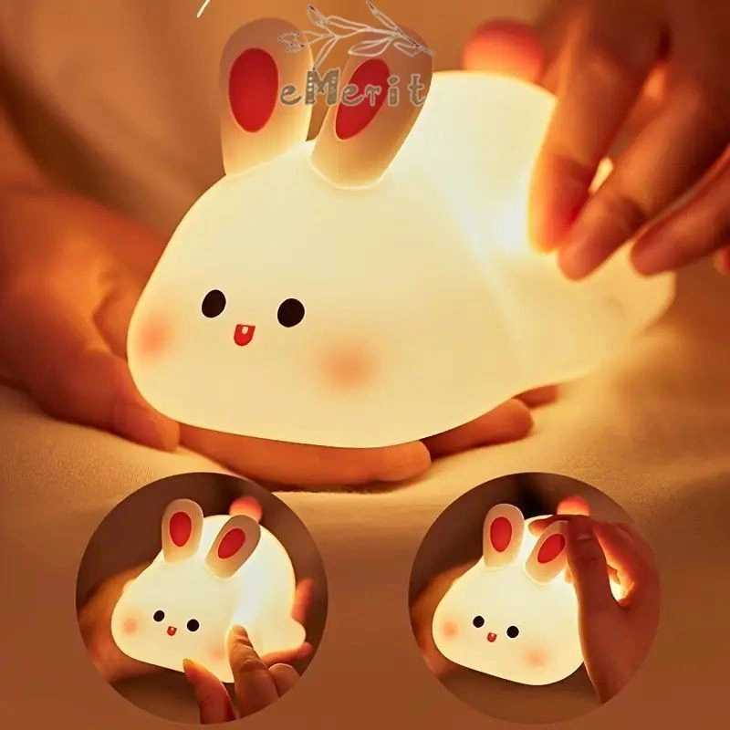 Lampu Tidur Anak LED Rabbit Silicon Lampu Malam Hiasan Night Lamp