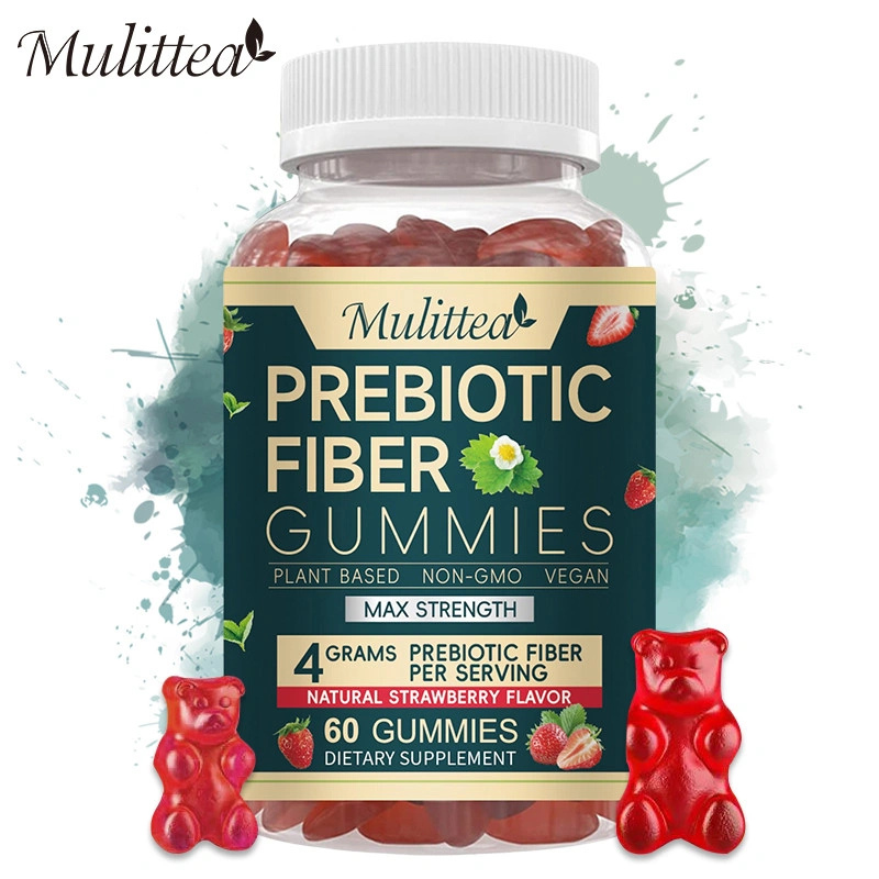 Mulittea Probiotics Gummies Daily Prebiotic Fiber Supplement Promotes Digestive Balance Reduce Bloating and Constipation 60pcs Permen jeli probiotik meningkatkan pencernaan seimbang dan mengurangi kembung dan sembelit