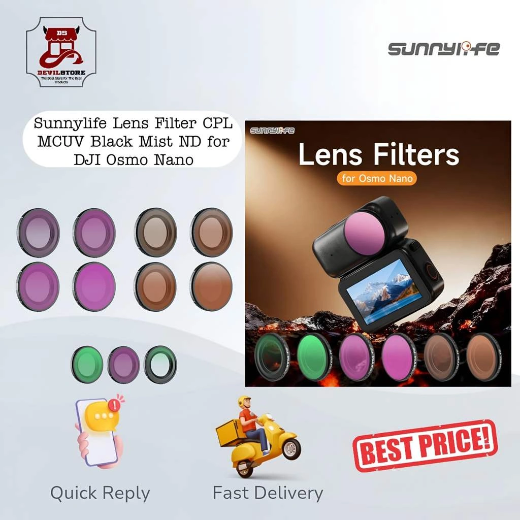 Sunnylife Lens Filter Aluminium Alloy CPL MCUV Black Mist ND ND64PL ND16 DJI Osmo Nano ND32 ND16PL