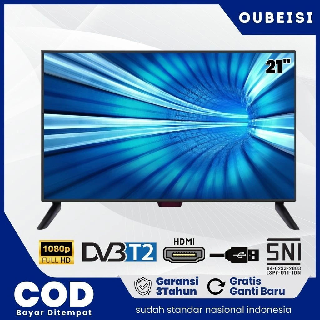 OUBEISI  TV Digital TV 21/22 Inch TV LED FHD Televisi-Garansi 3 Tahun