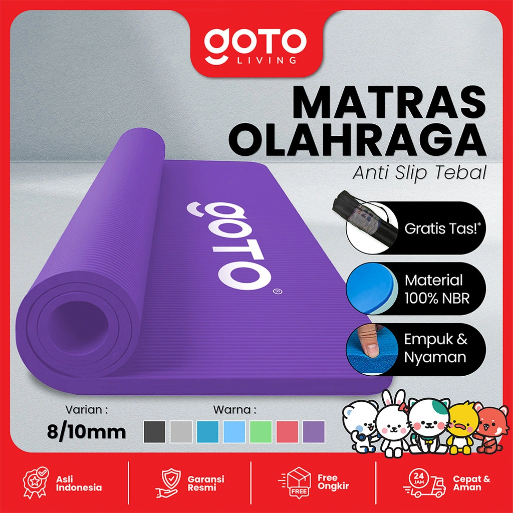 Goto NBR Yoga Mat 10mm Matras Alas Anti Slip Tebal
