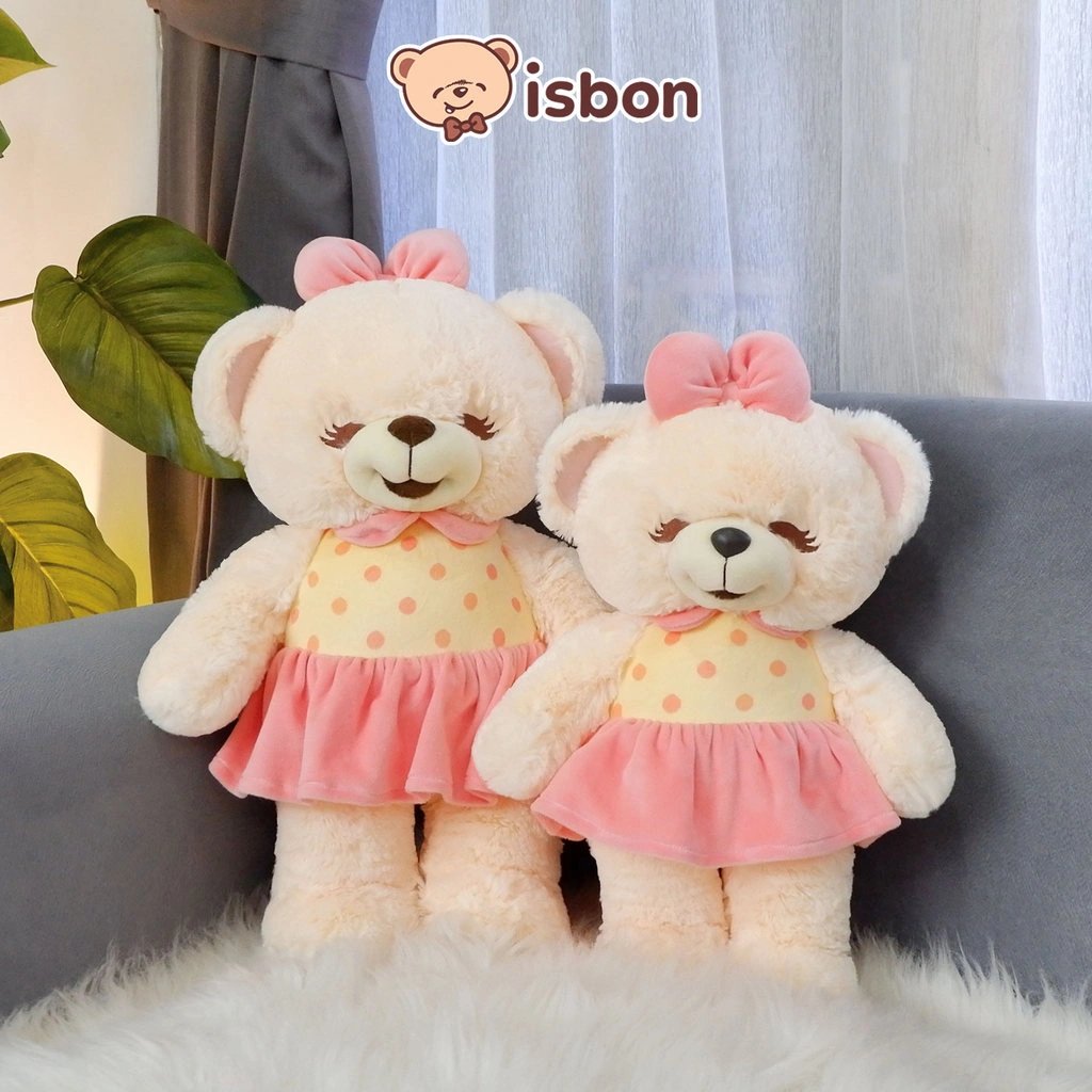 ISTANA BONEKA Beruang Bonita Cheerful With Baju dan Rok Pendek Pita Kepala Mainan Anak Bear Hadiah Anak Spesial Cantik