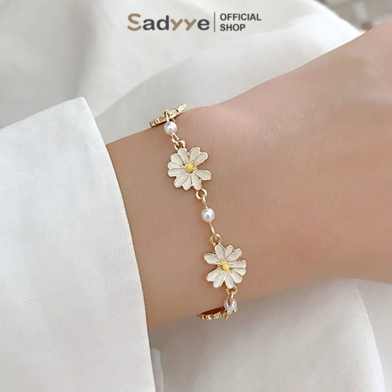 Sadyye Gelang Bunga Paduan Gaya Keren Wanita Sederhana Daisy Temperamen Wanita