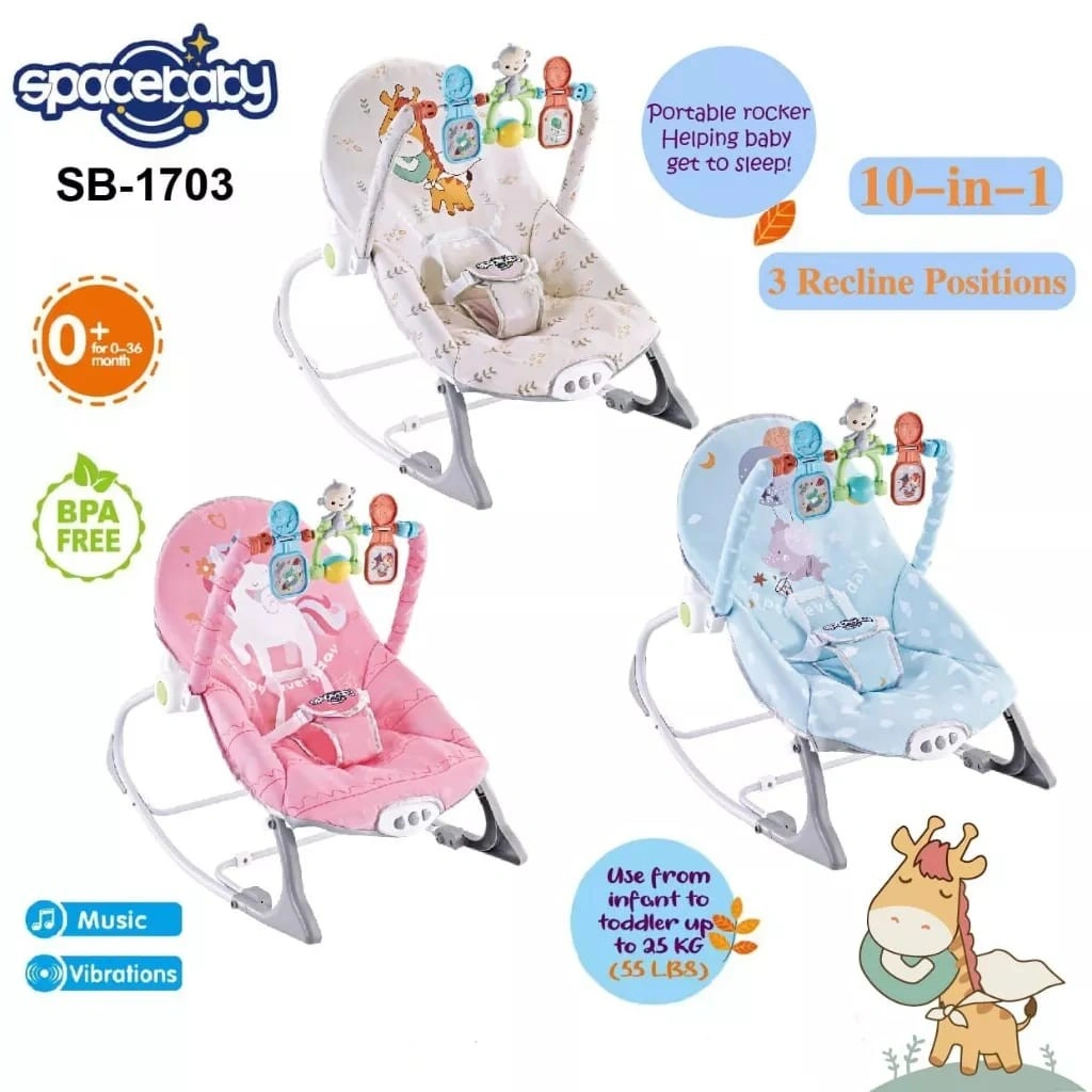 Space Baby Bouncer Kursi Goyang Manual Bayi 10in1 SB 1703 & 1803//Bouncer 1 Recline SB 8610 Tempat Duduk Anak