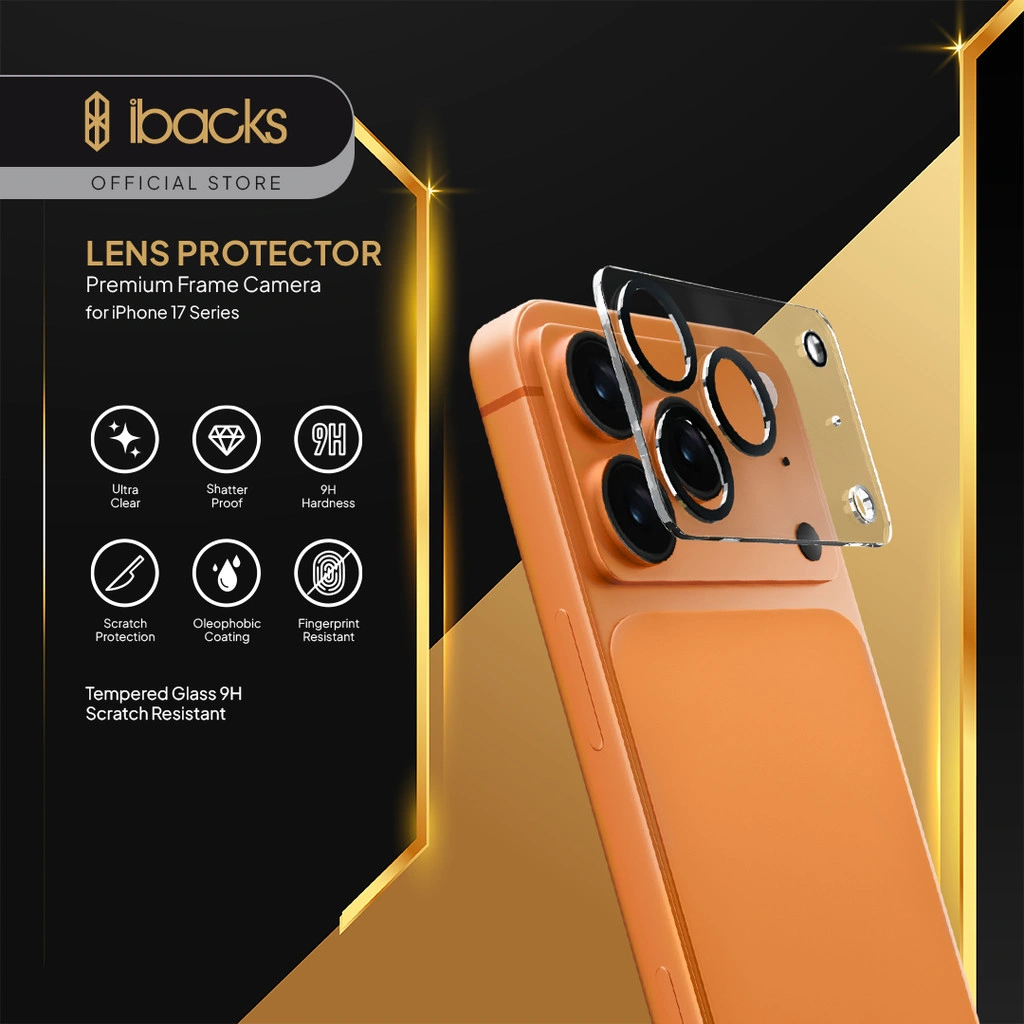 ibacks Premium Frame Camera Lens Protector Pelindung kamera iPhone 17 series