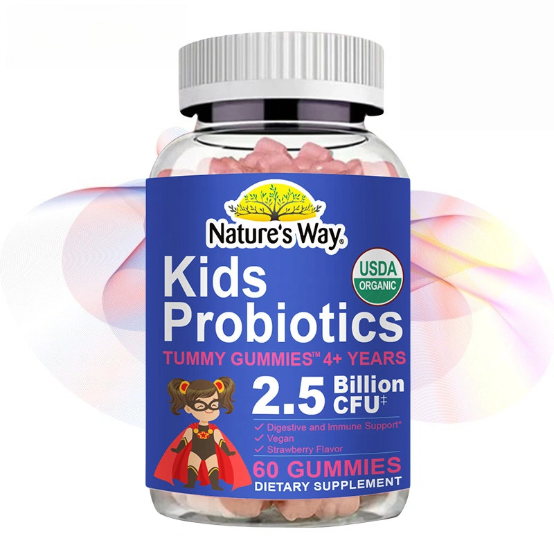 Kids Probiotic Gummies untuk Anak-anak Pembersih Tubuh Meningkatkan Kekebalan Tubuh dan Detoksifikasi Usus Besar Meredakan Sembelit dan Kesehatan Pencernaan 60pcs Vitamin Permen jeli Probiotik Anak untuk Menghilangkan Sembelit dan Kesehatan Pencernaan
