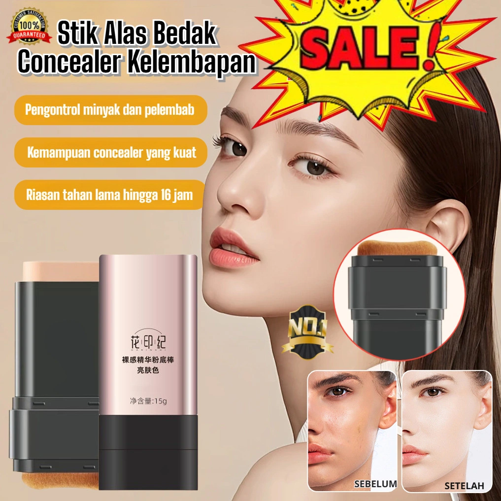 JUELREOU Stik Alas Bedak Concealer Tahan Air, Anti-keringat, Dan Tahan Lama Untuk Riasan Yang Cerah Dan Tahan Lama Tanpa Menggumpal. | Stik Alas Bedak Dengan Warna Nude Essence