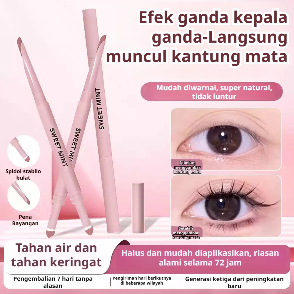 ✨Double-Ended Aegyo Sal Pen - Highlighter Shimmer untuk Makeup Mata /Pensil Aegyo Sal/ Pensil Highlight Mata/2-in-1 Untuk Mata Cerah Menawan / Tahan Lama Mudah Diaplikasikan/ Riasan mata
