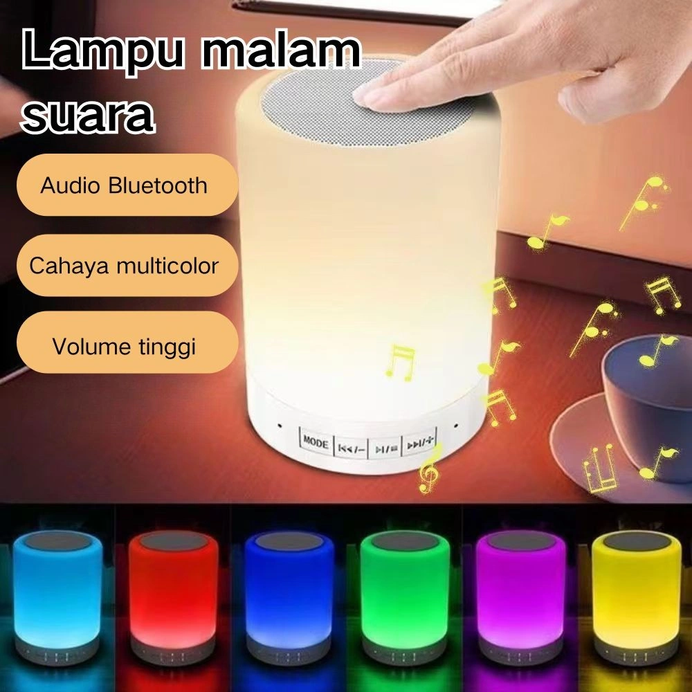 Lampu Speaker Bluetooth Speaker Bluetooth + Lampu Tidur Speaker Bluetooth Lampu Tidur Smart Touch Portable Lamp