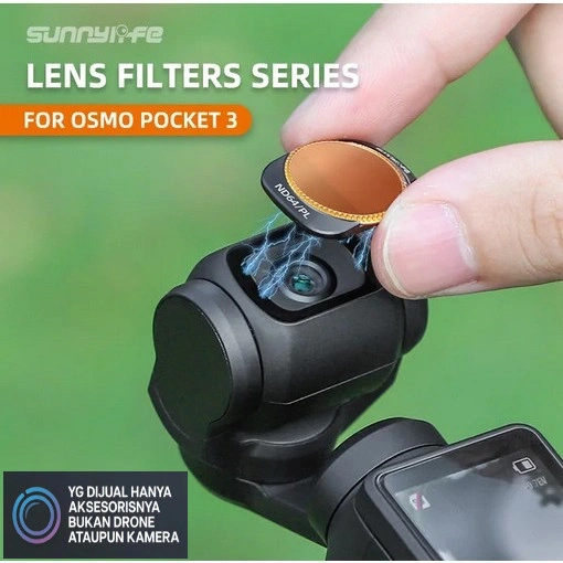 Sunnylife Lens Filter CPL ND/PL ND4/16/32 ND64 MCUV DJI Osmo Pocket 3